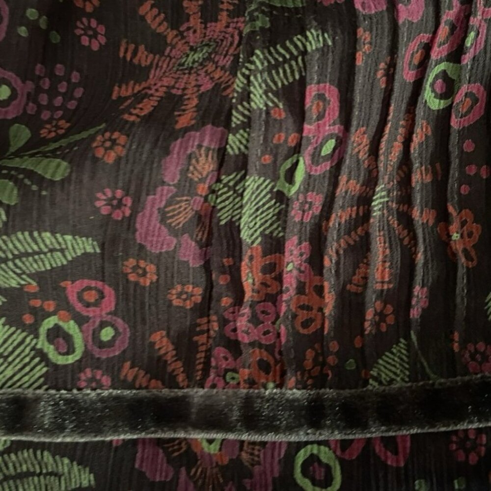 2 for $20 Apt. 9 Velvet Stripe Floral Sheer Blouse Top Medium Boho Academia - Picture 9 of 14